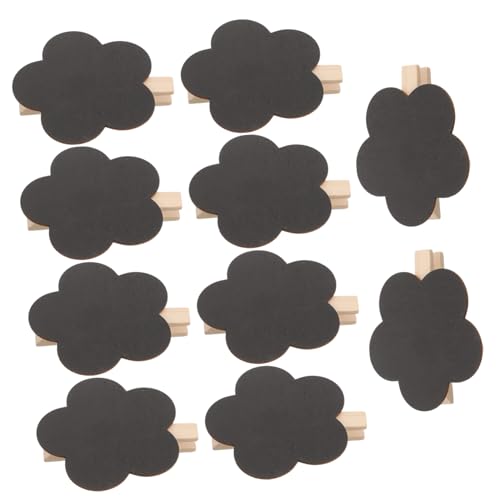 GALPADA 10 Stück Teiliges Mini Holz Klemmbretter mit Kreidetafel Abwischbare Message Board Clips Praktische Schwarze Tafeln zum Beschriften für Notizen Partys und Bastelprojekte von GALPADA