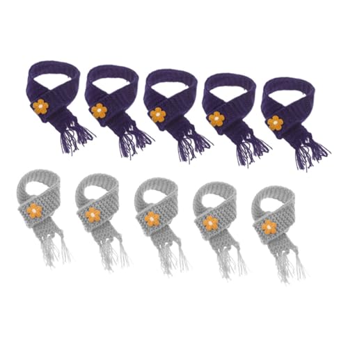 GALPADA 10 Stück Teiliges Mini Schals aus Weichem Garn Verstellbare Vielseitiges Puppenzubehör und DIY Accessoire Geeignet als Dekoration für Flaschen Gläser und Kleine Bastelprojekte von GALPADA