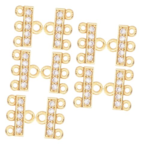 GALPADA 10 Stück Teiliges Multistrang-perlen-connector Gold mit Zirkonia Stabiler Metallverschluss und Ketten-separator für Mehrreihige Halsketten und Armbänder DIY Schmuckherstellung GALPADA 10 Stück Teiliges Multistrang-perlen-connector Gold mit Zirkonia Stabiler Metallverschluss und Ketten-separator für Mehrreihige Halsketten und Armbänder DIY Schmuckherstellung von GALPADA
