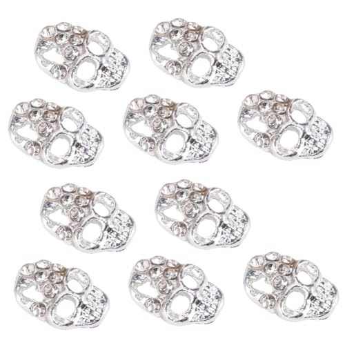 GALPADA 10 Stück Teiliges Nagelsticker mit Schädel und Glitzersteinen Selbstklebende Maniküre Nail Art Dekoration Halloween Nail Charms für Nageldesign und Party Makeup GALPADA 10 Stück Teiliges Nagelsticker mit Schädel und Glitzersteinen Selbstklebende Maniküre Nail Art Dekoration Halloween Nail Charms für Nageldesign und Party Makeup von GALPADA