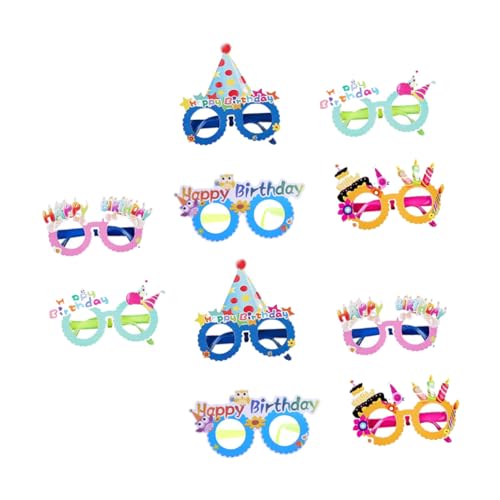 GALPADA 10 Stück Teiliges Papier Brillen Bunte Partybrillen für Geburtstagsfeier Foto Requisiten Kreative Designs Leichte Kunststoffgläser Geeignet für Familienfeste und Sommerpartys von GALPADA