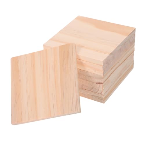 GALPADA 10 Stück Teiliges Quadratische Holzplatten Blanke Holzscheiben für DIY Kunstprojekte Holzschnitzerei Brennen Malen Robuste Holzblöcke für Kreative Handwerksarbeiten von GALPADA