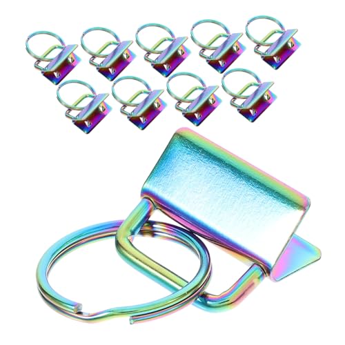 GALPADA 10 Stück Teiliges Schlüsselband Clips in Regenbogenfarben Praktische Schlüsselanhänger Schnallen für DIY Taschenzubehör Einfach zu Befestigende Schlüsselanhänger Hardware für von GALPADA