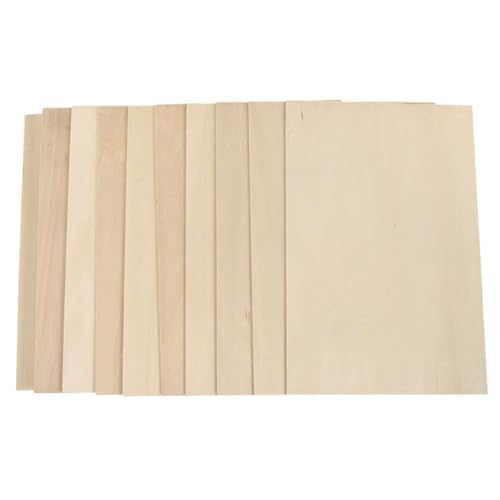 GALPADA 10 Stück Teiliges Unbeschichtete Holzplatten Lindenholz für DIY Projekte Vielseitige Bastelmaterialien zum Malen Gravieren und Handwerken von GALPADA