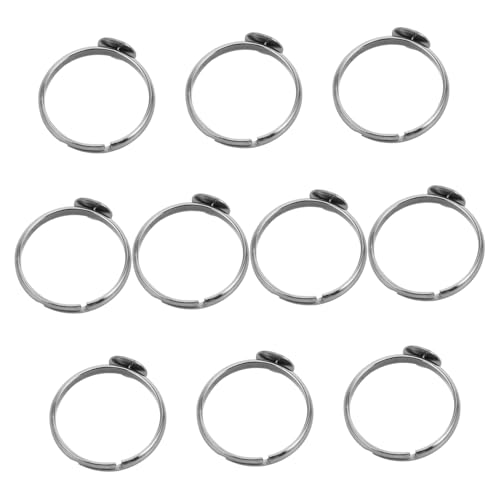GALPADA 10 Stück Teiliges Verstellbare Ringe für Jugendliche Diy Schmuckherstellungs Kit mit Flachen Runden Pad Basen für Bastelaccessoires von GALPADA