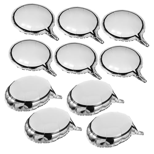 GALPADA 10 Stück Teiliges Weiße Sprechblasen Aluminiumfolie Luftballons Beschreibbare Leere DIY Partydekoration für Hochzeiten Geburtstage Verlobungen Feierlichkeiten GALPADA 10 Stück Teiliges Weiße Sprechblasen Aluminiumfolie Luftballons Beschreibbare Leere DIY Partydekoration für Hochzeiten Geburtstage Verlobungen Feierlichkeiten von GALPADA