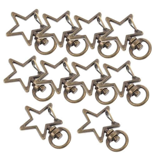 GALPADA 10 Stück Teiliges Zinklegierung Schlüsselanhänger mit Karabinerhaken Langlebige Rostfreie Schnappverschluss Clips für DIY Schmuckherstellung Vintage Antik Bronze Robust und von GALPADA