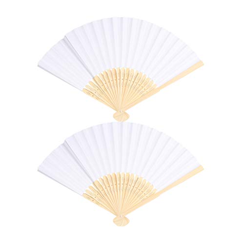 GALPADA 10 Stück Weiße Faltfächer für Leere Chinesische Handfächer zum Malen und Basteln DIY Requisiten für Partys und Kreative Aktivitäten von GALPADA