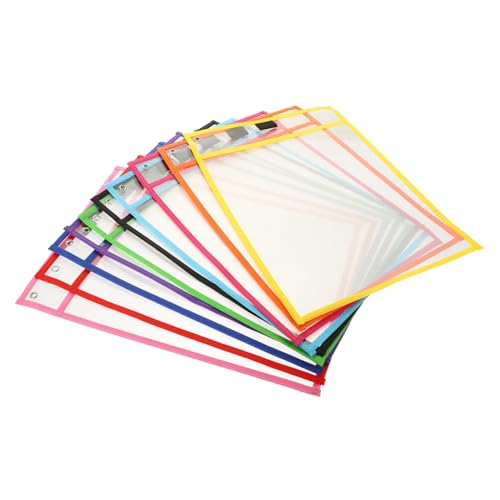 GALPADA 10 Stück Wiederverwendbare Dry Erase Folientaschen Transparente PVC Dokumententaschen mit Hoher Verschleißfestigkeit Abwischbare Hüllen für Schüler Büroblätter Langlebig und von GALPADA