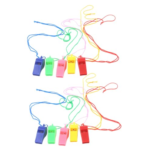 GALPADA 100 Stück Bunte Schiedsrichterpfeifen mit Umhängeband Vielseitige Trainingspfeifen für Sport Partys und Kinderaktivitäten für Wettkämpfe und Veranstaltungen von GALPADA