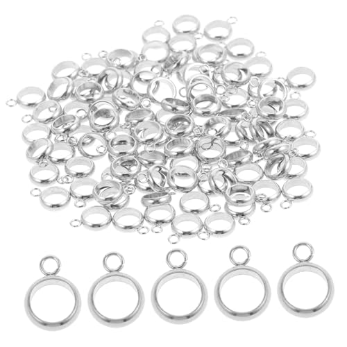 GALPADA 100 Stück Edelstahl Bail Beads Schmuckanhänger für DIY Schmuckherstellung Rostfreie Hänger Links für Armbänder Halsketten Praktische Schmuckzubehör für Bastler von GALPADA