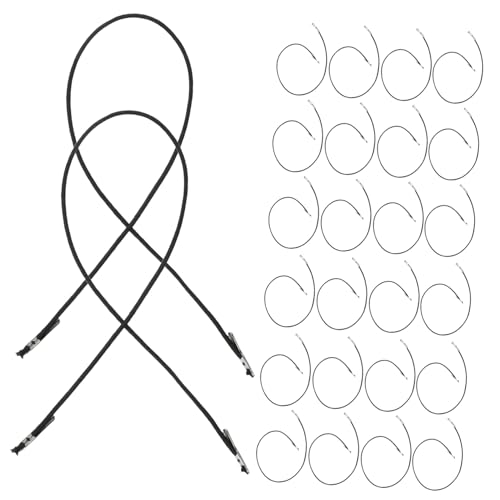 GALPADA 100 Stück Elastische Gummikordel mit Metall widerhaken Schwarz Verstellbares Band für Maskenherstellung Buchbindung und Bastelarbeiten Reißfest und Langlebig von GALPADA