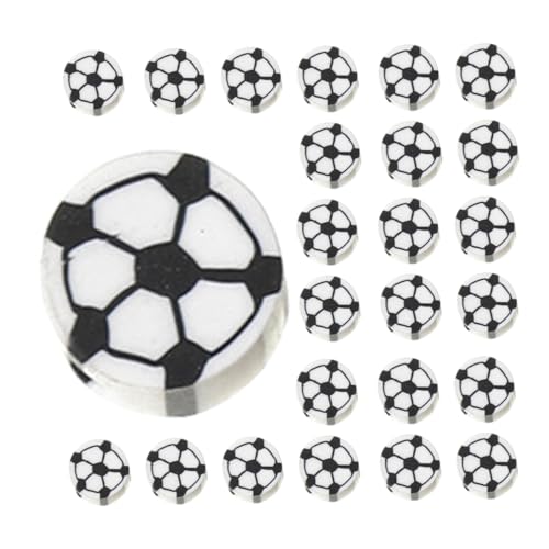 GALPADA 100 Stück Fußball Perlen Polymer Clay Sports Spacer Beads für Schmuckherstellung DIY Bastelperlen für Armbänder Halsketten und Ohrringe Glatte Oberfläche Vielseitig Einsetzbar von GALPADA