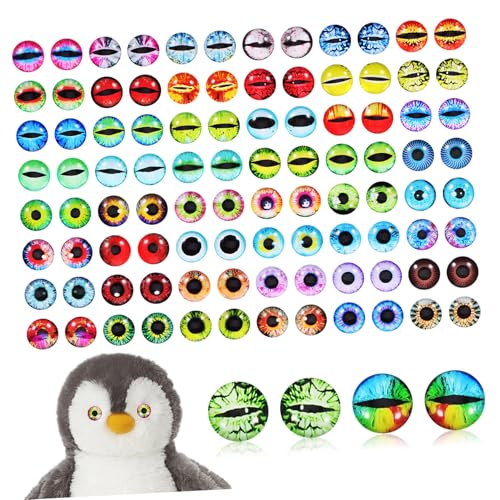 GALPADA 100 Stück Glasaugen Blau für DIY Stofftiere und Häkeltiere Realistische Stabile Tieraugen aus Glas für Amigurumi und Puppen Einfach zu Befestigen Langlebig und Vielseitig von GALPADA