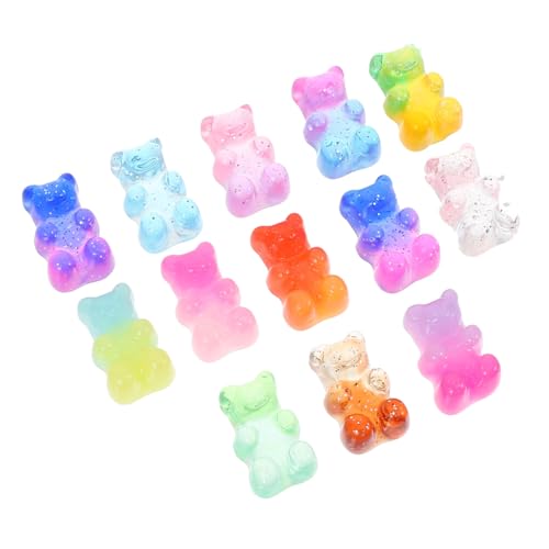 GALPADA 100 Stück Glitzernde Harz Bär Tierperlen – Flache Rückseite - 3D Cabochons Für Kreative Nagelkunst - Bastelprojekte Und Dekoration – Hochwertige Tierische Flachanhänger von GALPADA
