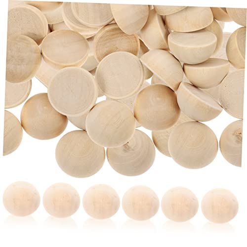GALPADA 100 Stück Halbrunde Holzperlen Naturholz DIY Bastelzubehör Glatte Oberfläche für Schmuckherstellung und Kreative Projekte für und Dekorationen von GALPADA