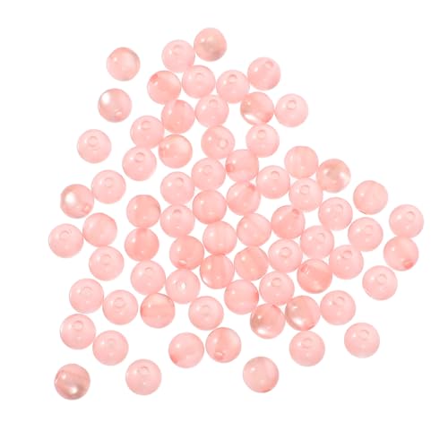 GALPADA 100 Stück Katzenauge Resin Perlen Rund Spacer Beads für Schmuckherstellung DIY Halsketten Armbänder Basteln Zubehör Rosa von GALPADA