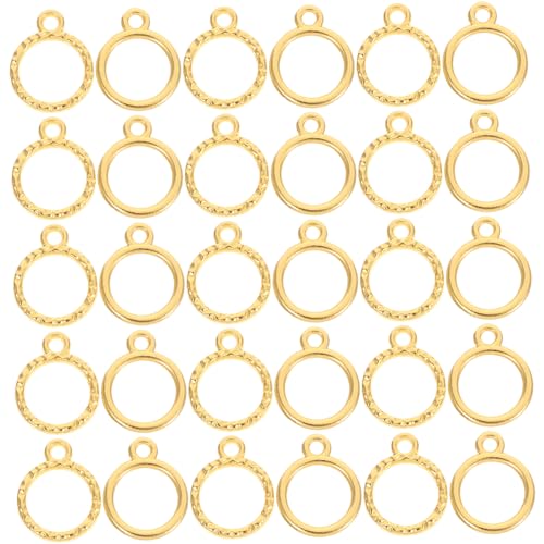 GALPADA 100 Stück Mini Legierung Anhängerrahmen Offene Hohlrahmen für Uv Harz Schmuckherstellung Runde Zinklegierung Miniatur Anhänger DIY Basteln für Halsketten Armbänder von GALPADA