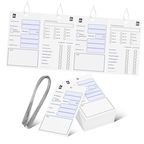 GALPADA 100 Stück Ölwechselanhänger Doppelseitige Service Tags für Einsetzbar mit Draht Aufhängen für Fahrzeugwartung und Dokumentation von GALPADA