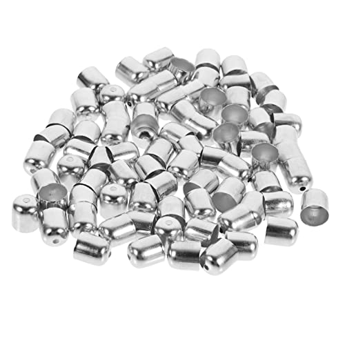 GALPADA 100 Stück Ohrring-Zubehör Crimps Quasten Zubehör zur Schmuckherstellung Ende Perlen Endkappe aus Metall Crimp-Endkappe Schmuck Endkappe Halskette Endkappe Wildleder Endkappe Silber von GALPADA