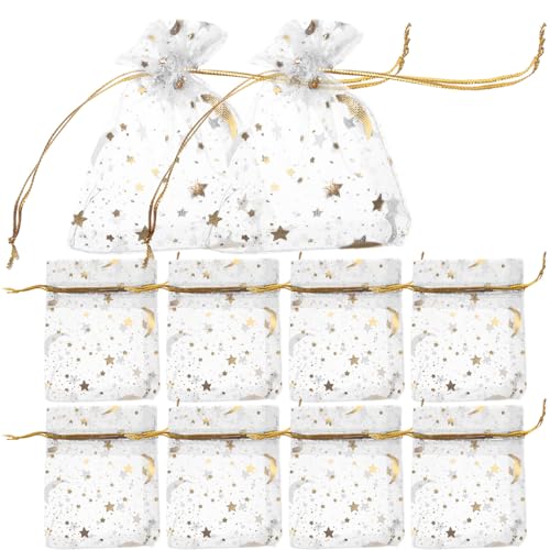 GALPADA 100 Stück Organza Geschenktüten mit Kordelzug Transparente Schmuckbeutel für Hochzeiten Partys Geburtstage und Weihnachten für Süßigkeiten und Kleine von GALPADA