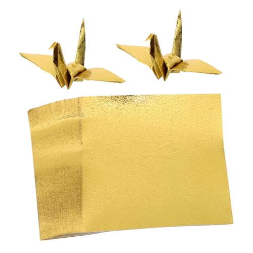 GALPADA 100 Stück Origami DIY Großes Quadrat Origami Einfaches Buntes Basteln Hand Faltset Schlichtes Dickes Basteln Faltbare Farbige Materialien Quadrate Goldenes Papier von GALPADA
