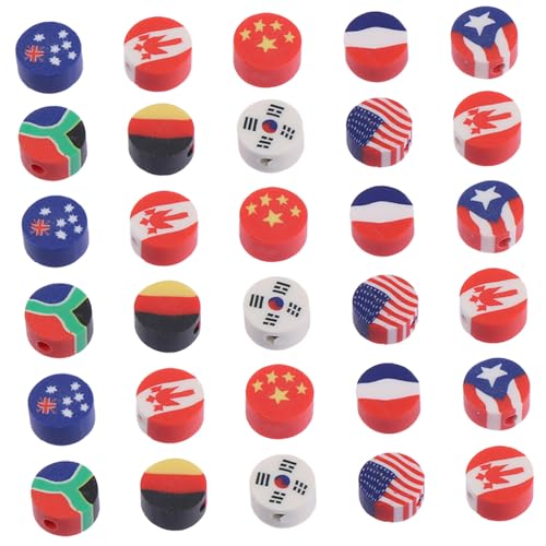 GALPADA 100 Stück Polymer Clay Perlen Nationalflaggen Lose Bastelperlen für Schmuckherstellung DIY Armbänder Halsketten Originelles Bastelzubehör GALPADA 100 Stück Polymer Clay Perlen Nationalflaggen Lose Bastelperlen für Schmuckherstellung DIY Armbänder Halsketten Originelles Bastelzubehör von GALPADA