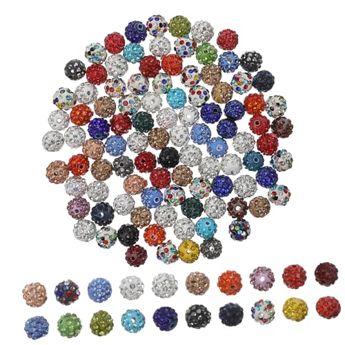 GALPADA 100 Stück Rhinestone Spacer Perlen Strass Schmuckperlen für Halsketten Armbänder Basteln Farben Mix Polymer Clay Perlen mit Präzisionsloch Langlebig Funkelnd von GALPADA