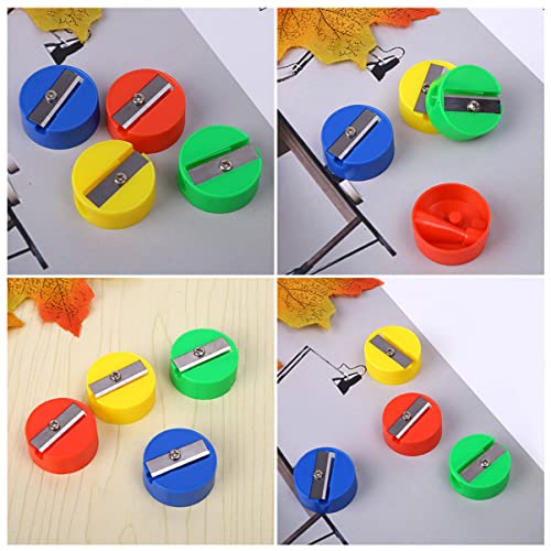 GALPADA 100 Stück Runddesign Bleistiftanspitzer Handbetrieben für Schüler und Schreibtischbedarf Zufälligen Farben Zufällige Farbe Zufällige Farbe von GALPADA