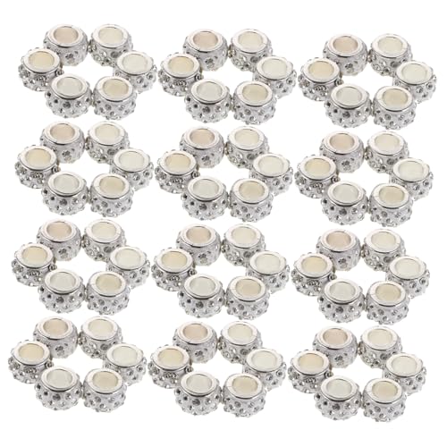 GALPADA 100 Stück Schmuckperlen mit Großem Loch Bunte Rhinestone Polymer Clay Spacer Perlen Kompatibel mit Verschiedenen Fäden für Armbänder Diy Charms Vielseitige Bastelmaterialien von GALPADA
