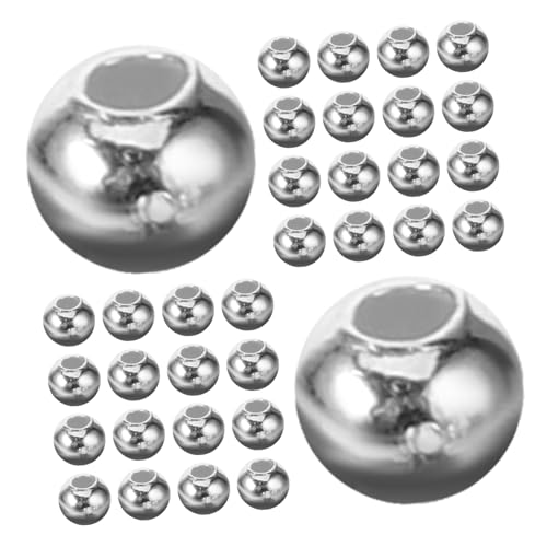 GALPADA 100 Stück Silber Spacer Perlen Großloch Schmuckperlen für DIY Armbänder Bastelperlen zum Auffädeln Langlebig Verschleißfest Eleganter Schmuckzubehör für Kreative Handarbeiten von GALPADA