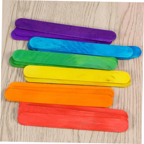 GALPADA 100 Stück Teiliges Buntes Holzstäbchen Glatte Schadstofffreie Eisstiele für DIY Bastelprojekte für Schule Party und Kreative Handarbeiten Zufällige Farbe Zufällige Farbe von GALPADA