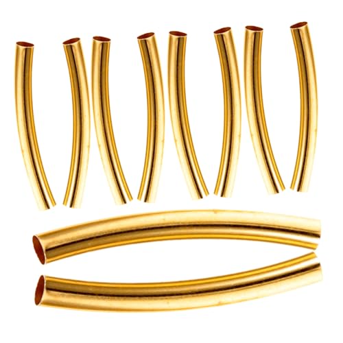 GALPADA 100 Stück Teiliges Gebogenes Messingrohr Spacer Perlen für Schmuckherstellung Leichte Metallzwischenperlen für Armbänder und Halsketten DIY Schmuckzubehör von GALPADA