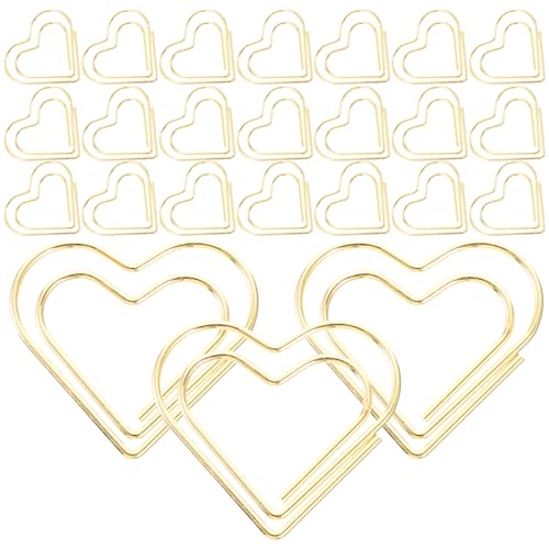 GALPADA 100 Stück Teiliges Herz Büroklammern aus Metall Kleine Dekorative Papierclips in Gold Stabile Dokumenten und Markierungsklammern für Büro und Schule Kreative Lesezeichenclips GALPADA 100 Stück Teiliges Herz Büroklammern aus Metall Kleine Dekorative Papierclips in Gold Stabile Dokumenten und Markierungsklammern für Büro und Schule Kreative Lesezeichenclips von GALPADA
