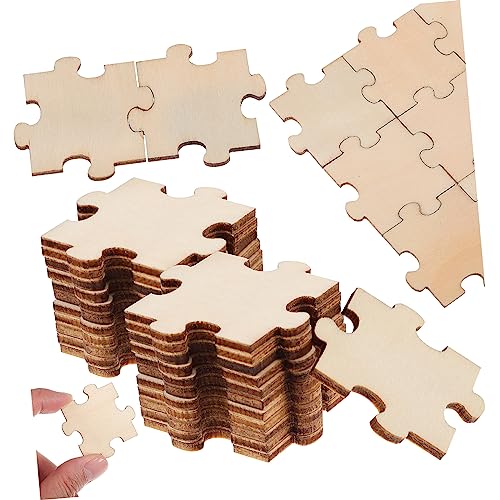 GALPADA 100 Stück Teiliges Unbemalter Holzpuzzle Große Blanko Puzzleteile aus Hochwertigem Holz zum Bemalen Basteln und DIY Kunstprojekten für Kreative Handarbeit und Dekoration von GALPADA