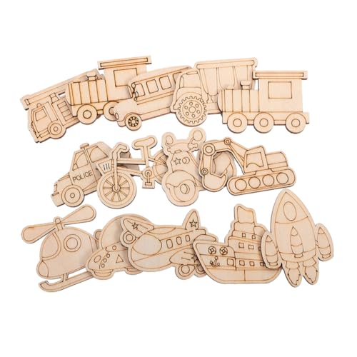 GALPADA 100 Stück Teiliges Unvollendeter Holz Auto und Fahrzeugformen aus Naturbelassenem Holz Blanko Holzfiguren zum Bemalen und Basteln für DIY Holzdekorationen für und Kreativprojekte von GALPADA