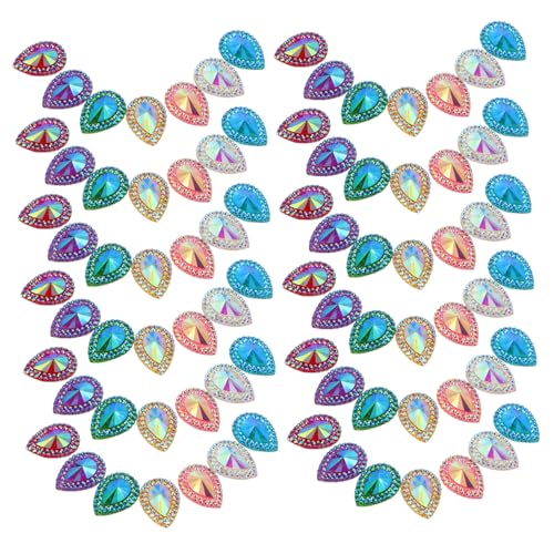 GALPADA 100Stücke Funkelnde Wassertröpfchen Strasssteine Harz für DIY Schmuck Hochzeitsdekoration Bekleidungs und Taschenverzierung Kristallperlen zum Aufnähen von GALPADA