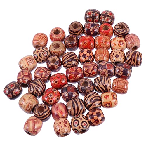 GALPADA 100Stücke Gemalte Holzperlen für DIY Schmuckherstellung Runde Trommelperlen Leichtem und Haltbarem Material für Armbänder und Kreative Bastelprojekte von GALPADA