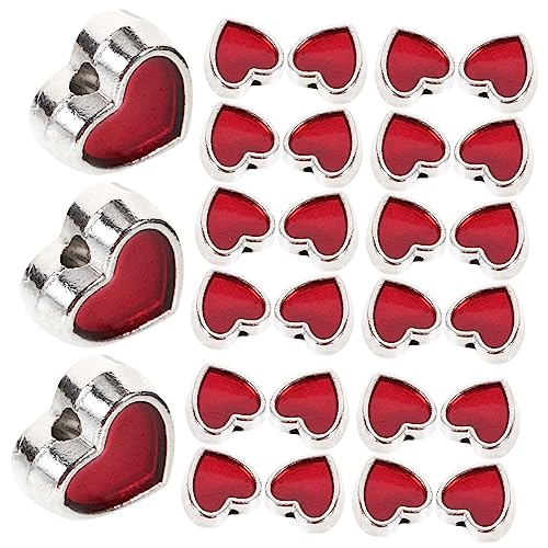 GALPADA 100Stücke Herzförmige Perlen für DIY Schmuckherstellung Bastelperlen Spacer Perlen für Armbänder und Anhänger Geschenkidee für Bastel von GALPADA