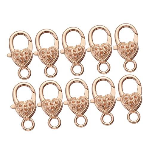 GALPADA 10Stücke Herzförmiger Karabinerverschluss Antik Goldene Hummerkrallen für DIY Schmuckherstellung für Taschen Armbänder und Zubehör GALPADA 10Stücke Herzförmiger Karabinerverschluss Antik Goldene Hummerkrallen für DIY Schmuckherstellung für Taschen Armbänder und Zubehör von GALPADA