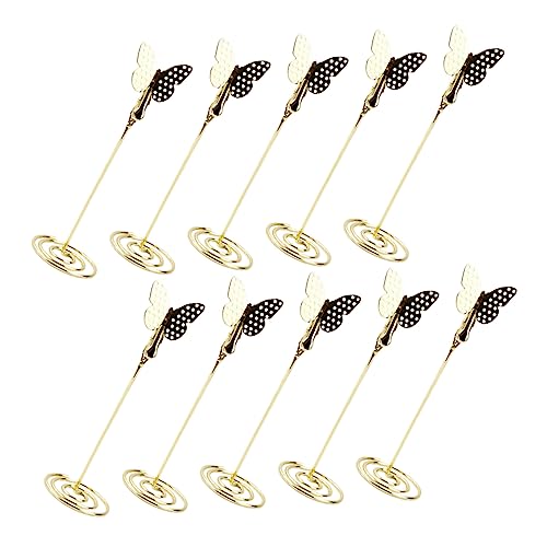 GALPADA 10Stücke Teiliges Tischbildhalter mit Schmetterlings Design Robuste Kartenständer für Hochzeiten Partys und Bürodekoration für Tischnummern Visitenkarten und Fotos von GALPADA