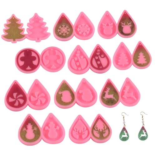 GALPADA 11 Stück Teiliges Weihnachts Ohrschmuck Silikonform Resin Gießformen für Anhänger DIY Schmuckherstellung Vielseitige Epoxidharz Motive für Kreative Weihnachts Ohrringe von GALPADA