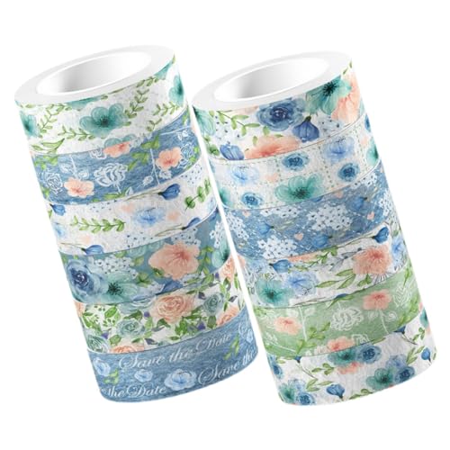 GALPADA 12 Rollen Aquarell Washi Tape mit Blau Rosen Dekoratives DIY Klebeband für Scrapbooking Journaling Handwerk Leicht Abreißbar Langlebig für Notizbücher und Geschenkverpackungen GALPADA 12 Rollen Aquarell Washi Tape mit Blau Rosen Dekoratives DIY Klebeband für Scrapbooking Journaling Handwerk Leicht Abreißbar Langlebig für Notizbücher und Geschenkverpackungen von GALPADA