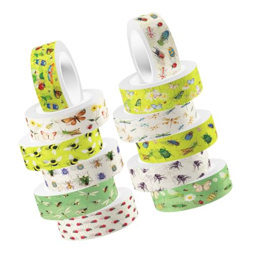 GALPADA 12 Rollen Transparentes Insekten Motiv Washi Tape Selbstklebendes Scrapbook Klebeband Einfach Abreißbar Vielseitig für DIY Bastelarbeiten und Geschenkdekoration GALPADA 12 Rollen Transparentes Insekten Motiv Washi Tape Selbstklebendes Scrapbook Klebeband Einfach Abreißbar Vielseitig für DIY Bastelarbeiten und Geschenkdekoration von GALPADA