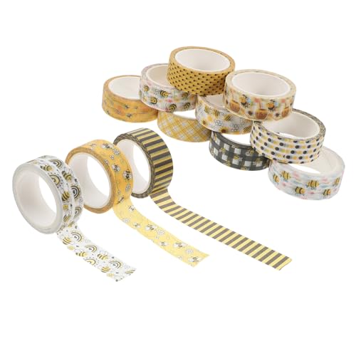GALPADA 12 Rollen Washi Tape Set mit Bienenmotiven Dekoratives Klebeband für Scrapbooking Journaling und DIY Projekte Vielseitig Einsetzbar für Geschenkerstellung und Kreative Bastelideen von GALPADA