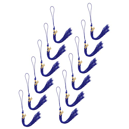 GALPADA 12 Stück Doktorhut Quaste Blaue Abschlussquasten Mit Abschlusshut Zubehör Abschlusszubehör Kappen Abschlusskappen Quasten Charm Gold Party Quastengirlande Legierung von GALPADA