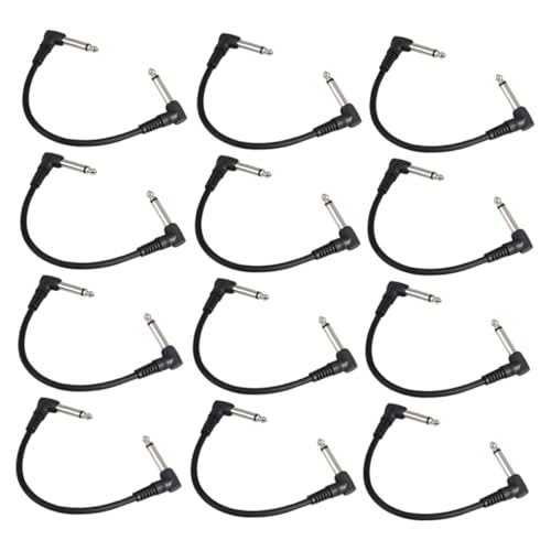 GALPADA 12 Stück Gitarren Patchkabel Professionelles Audio Verbindungskabel für Effektgeräte Stabil und Klarer Geeignet für Gitarren Bässe und Tastaturen von GALPADA