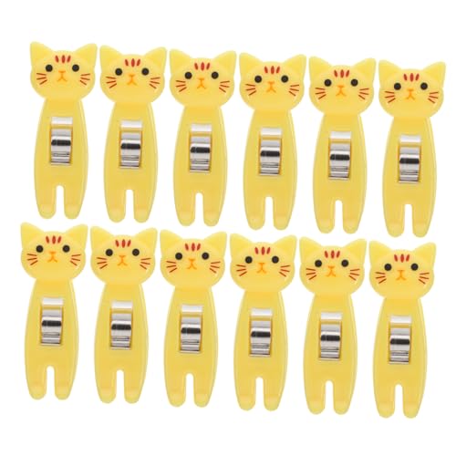 GALPADA 12 Stück Katzenförmige Büroklammern Snackbeutelclips Multifunktionale Notizclips für Büro Zuhause und Lebensmittelaufbewahrung Tragbar für Notizen und Snacks von GALPADA