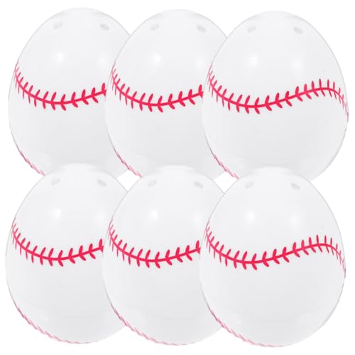 GALPADA 12 Stück Teiliges Befüllbare Kunststoff Ostereier im Baseball Design Wiederverwendbar für Osterdekoration Partyfüllungen Kleine Geschenke und Süßigkeiten Robust und Praktisch von GALPADA