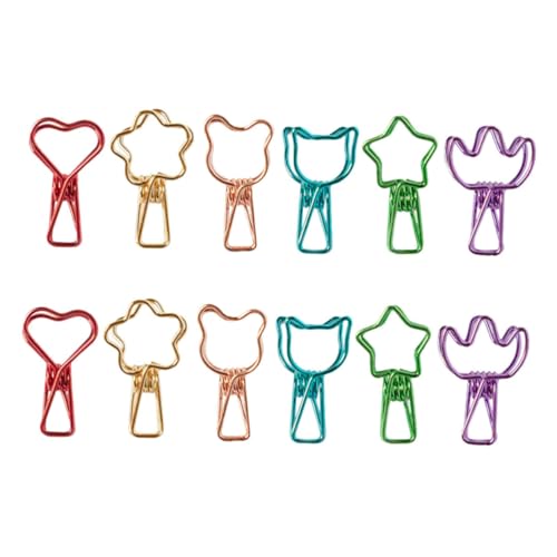 GALPADA 12 Stück Teiliges Bunte Metall Büroklammern mit Ausgefallenem Design Stabile Farbige Lange Klammern in Herz Stern Katze Bär Form Vielseitig für Büro Schule und Zuhause zum GALPADA 12 Stück Teiliges Bunte Metall Büroklammern mit Ausgefallenem Design Stabile Farbige Lange Klammern in Herz Stern Katze Bär Form Vielseitig für Büro Schule und Zuhause zum von GALPADA